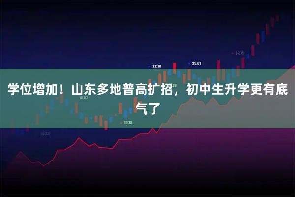 学位增加！山东多地普高扩招，初中生升学更有底气了