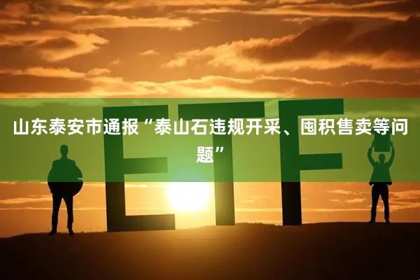 山东泰安市通报“泰山石违规开采、囤积售卖等问题”